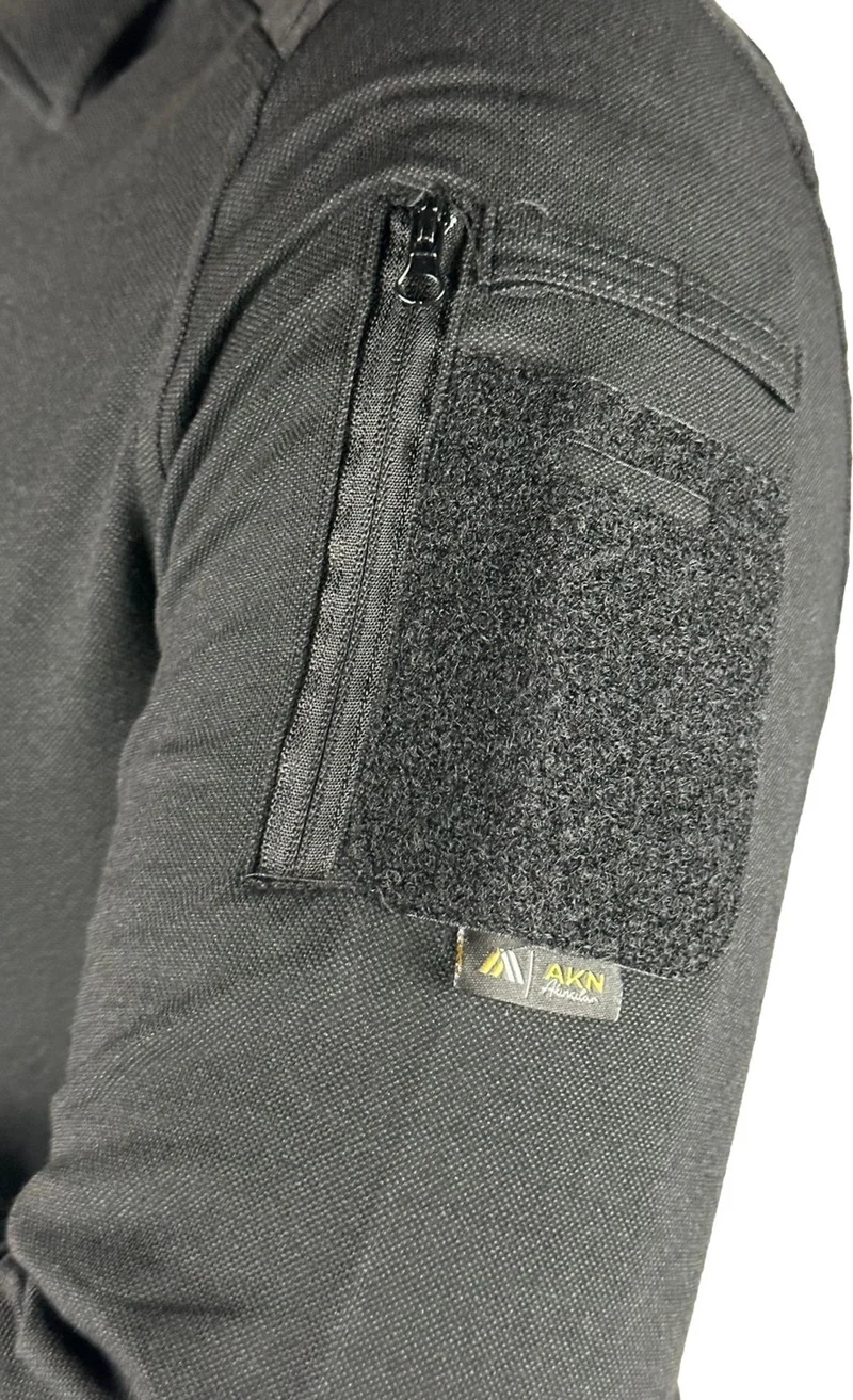 Akıncılar Outdoor Akincilar Outdoor Polo Collar Long Sleeve Tactical T-Shirt - Black