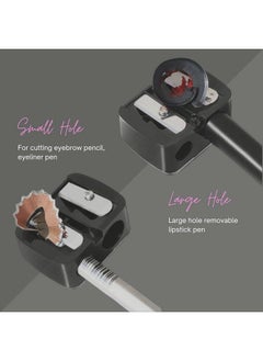 Triton Professional Makeup Kajal Eyeliner Eyebrow Pencil Dual Sharpener Twin Hole Cosmetic Cutter For Beauty Salon Parlour N Home_Pink Color  - Image 4