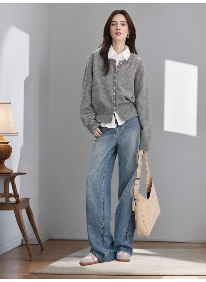 Leyuan Lazy Soft Versatile Slimming Women's Sweater Coat High-end Knitted Cardigan - Image 1
