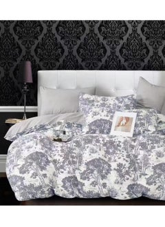 llwoo Super King Size Duvet Cover Set Hotel Luxury Feel Bedding Set Cotton Material Bedding Set Fad and Wrinkle Resistant Set Include 1 Fitted Bed Sheet 1 Duvet Cover and 4 Pillowcases 220x240c 