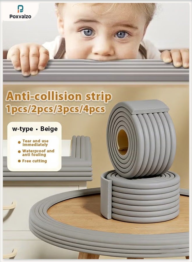 Poxvalzor Foam Safety Strip, Anti-Collision Edge Corner Guard Self Adhesive Edge Protector Corners Cushion Bumper , 0.8cm Thick 2m Long, for Glass Table Furniture Fireplace - Image 1
