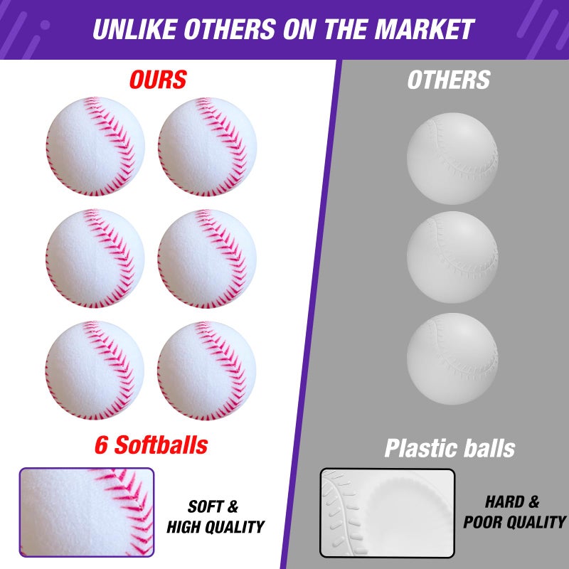 HYES Baseball Set - 3 Ways to Play, Adjustable Height, Easy to Assemble, Safe & Sturdy, Ideal Sport Gift for Kids - Image 3