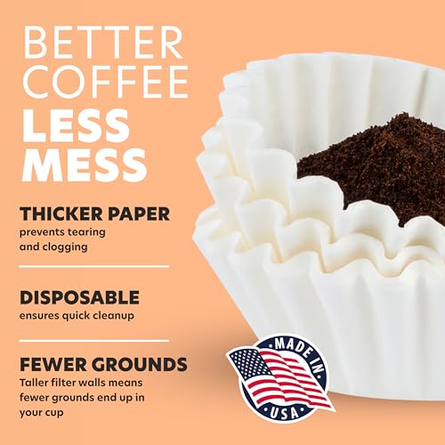 Tupkee Coffee Filters 4-6 Cups - 400 Count, Junior Basket Style, White Paper, Chlorine Free 5 Cup Coffee Filter, Made in the USA - Image 5