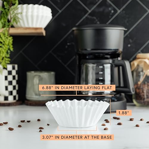 Tupkee Coffee Filters 4-6 Cups - 400 Count, Junior Basket Style, White Paper, Chlorine Free 5 Cup Coffee Filter, Made in the USA - Image 3