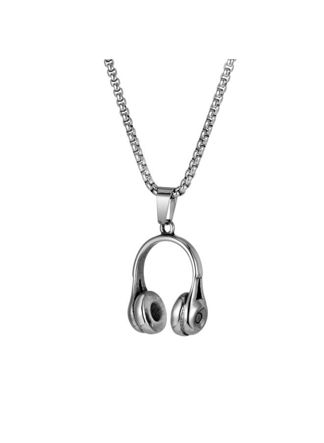 Jewelry Fashion Simple Music Headset Pendant Men's Headset Titanium Steel Necklace Spot Sp978