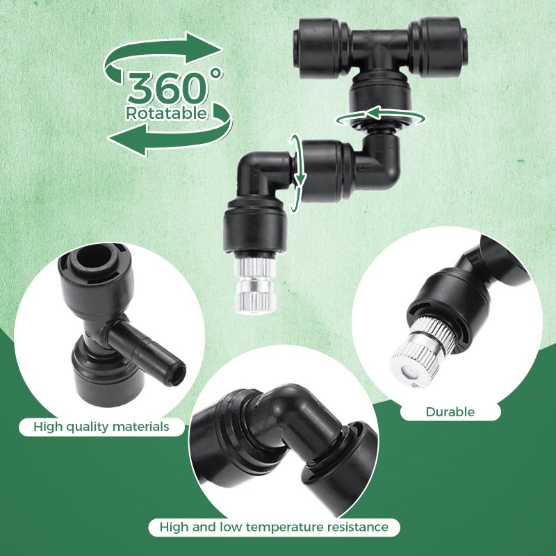 Lemfema 4 Pack 1/4'' Reptile Mister Nozzles, Reptile Fine Mist Foggers for Full Water Coverage, Replacement Micro Spray Nozzles for Terrarium Tanks - Image 3