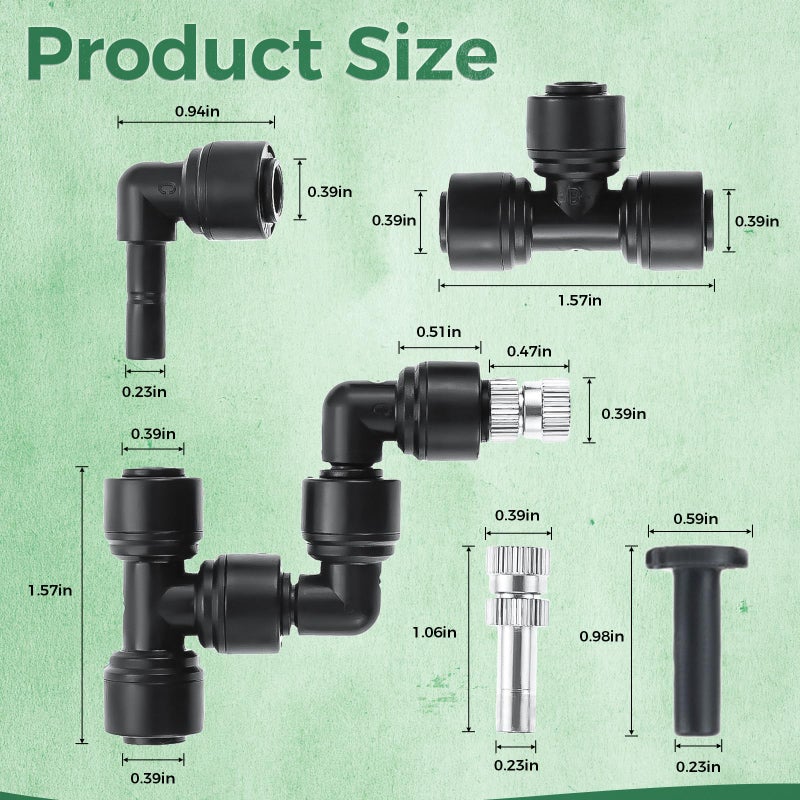 Lemfema 4 Pack 1/4'' Reptile Mister Nozzles, Reptile Fine Mist Foggers for Full Water Coverage, Replacement Micro Spray Nozzles for Terrarium Tanks - Image 2