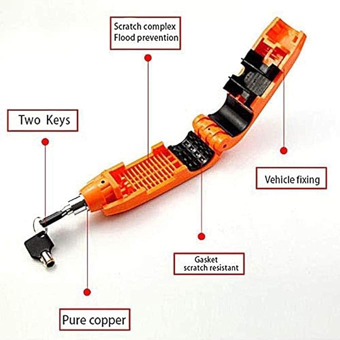 LEXUN Heavy Duty Bike Brake Keypad Lock- Locking System by Holding Handle Bar with Brake Lever for All Bikes & Scooters (Multicolor), Plastic - Image 4