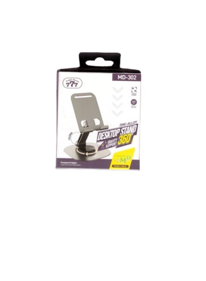 777 "777" foldable desktop stand for phones and tablets, with 360-degree rotating base, model MD-302 - Image 1
