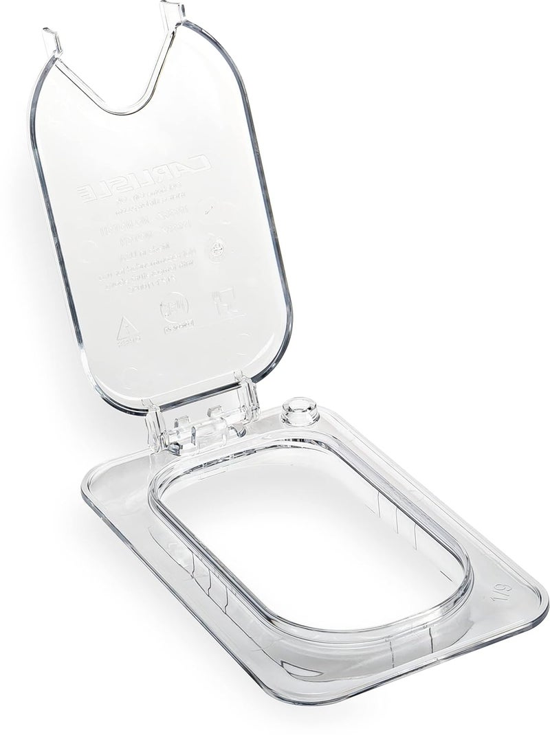 Carlisle غطاء بان الطعام العالمي القابل للطي بحجم 19 من كارلايل لخدمات الطعام مع فتحة لتقديم البوفيهات والمطاعم - بولي كربونات شفاف - عبوة من 6 - Image 1