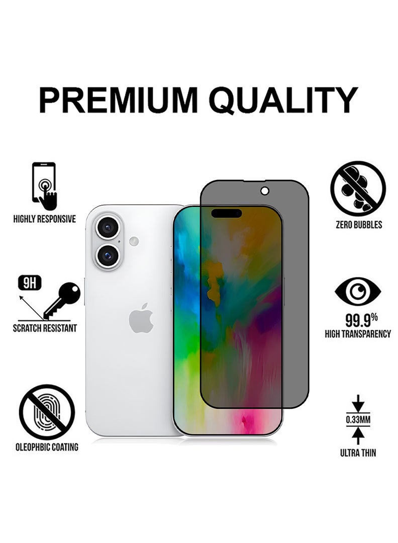 Theodor Tempered Glass Screen Protector With 9H hardness For APPLE IPHONE 16 Plus Privacy 6.7 - Image 2