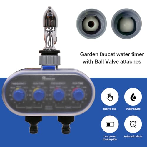 Yardeen Watering Hose Sprinkler Timer Garden Irrigation System Controller Electronic Water Timer with Two Outlets Color Blue - Image 5
