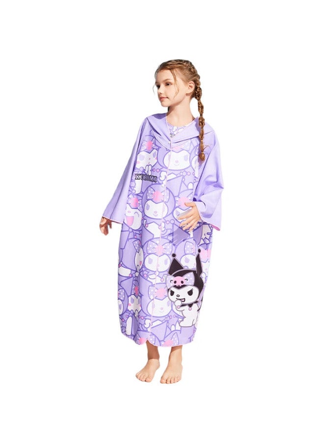 ZOKE Zhouke Kuluomi Youth Cardigan Bathrobe, Children'S Absorbent Towel, Portable Quick-Drying Swimming Gear, 624605220 - Image 2