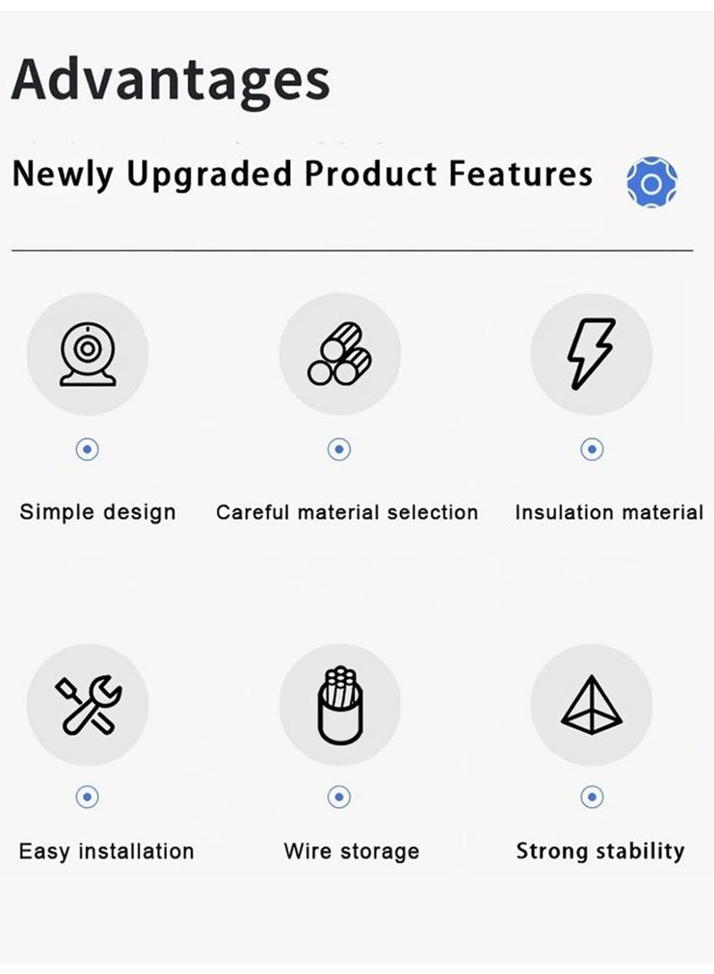 Closeli 2Pack Security Camera Mount Bracket, Compatible with EZVIZ C6 Series and C4 Series Cameras, Wall Ceiling Corner Mount Stand, ABS Camera Installation Holder, Easy to Install, Supports Cable Management for CCTV IP Cameras - Image 2