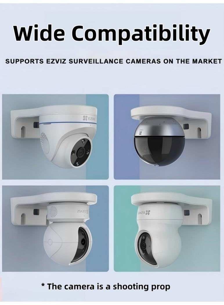 Closeli 2Pack Security Camera Mount Bracket, Compatible with EZVIZ C6 Series and C4 Series Cameras, Wall Ceiling Corner Mount Stand, ABS Camera Installation Holder, Easy to Install, Supports Cable Management for CCTV IP Cameras - Image 4