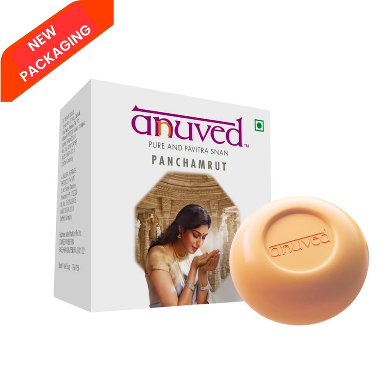Anuved Family Combo Pack of 9 Herbal Soaps 125g each Chandanam Kewda Utane Kesar Panchamrit Ashtagandha Aloe Vera Haldi Chandan  Pahadi Gulab with Sacred Indian HerbsEnriched with Gangajal - Image 3