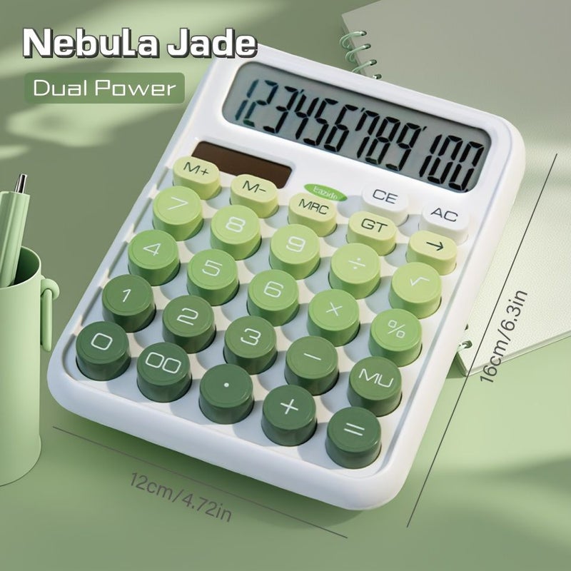 Nebula Purple Mechanical Feel Solar Calculator 12 Digit Large Screen Office Study Financial Desktop Gift - Image 2