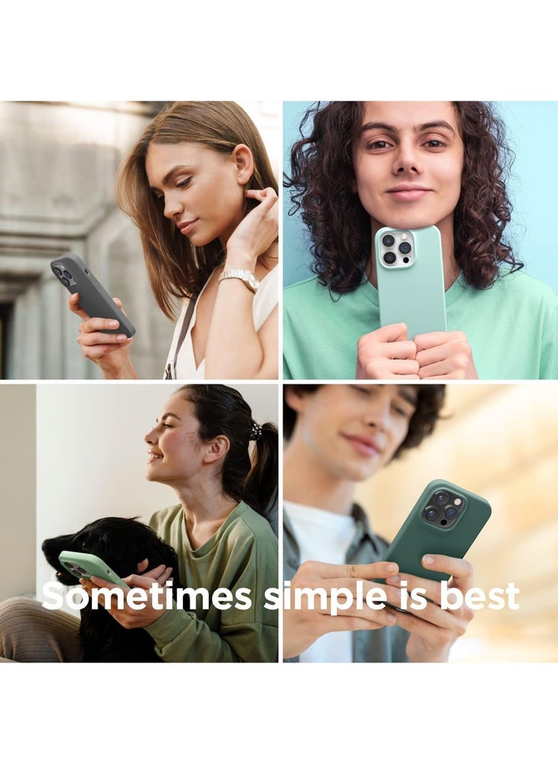 with iPhone 15 Pro Case Liquid Silicone Case Full Body Protective Cover Shockproof Slim Phone Case Anti-Scratch Soft Microfiber Lining 6.1 inch - Image 3