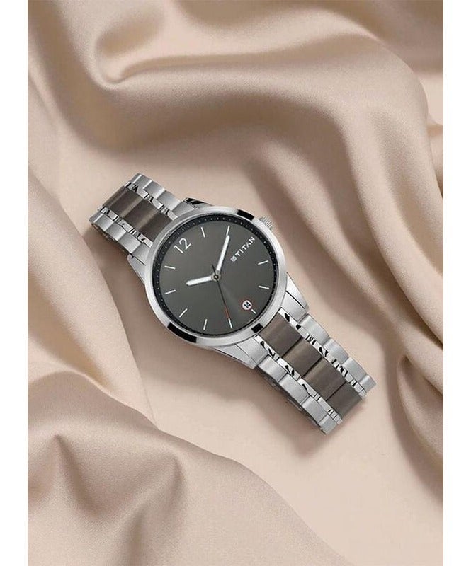 Titan Timeless Style Refined Anthra Dial and Metal Strap Watch for Men 1806km01 - Image 2