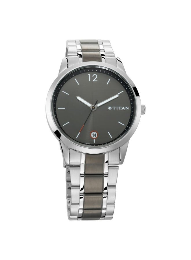 Titan Timeless Style Refined Anthra Dial and Metal Strap Watch for Men 1806km01 - Image 1