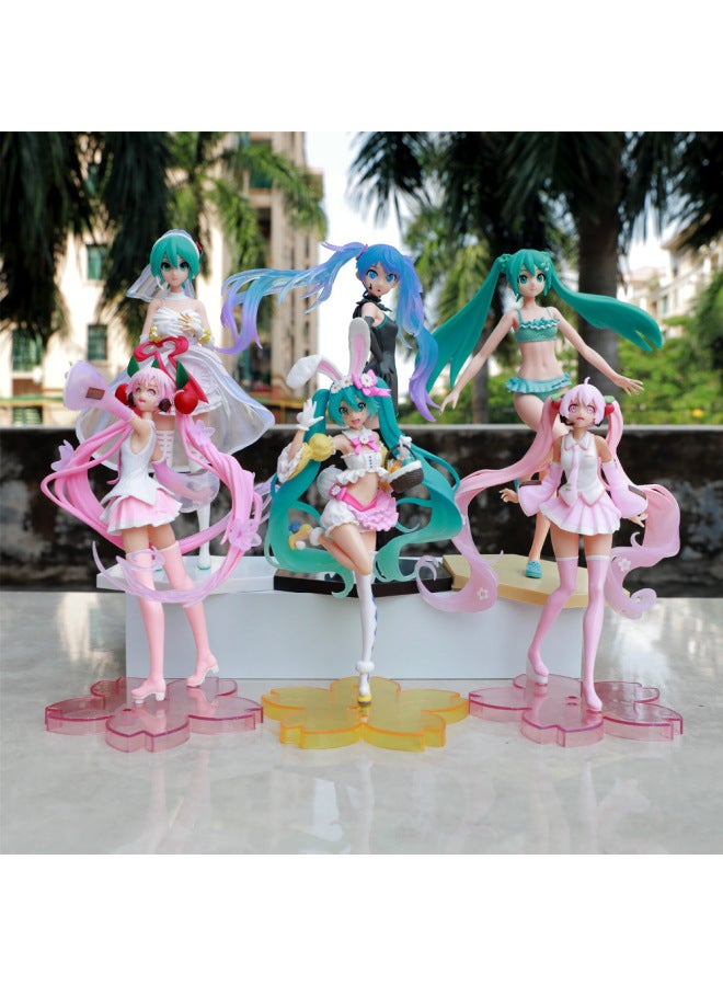 Anime Beautiful Girl Luminous Crystal Dress Remram Green Leaf Dancer Hatcho Doll Ornaments Small Hand-held Wholesale-Color:Blue Skirt Rem Bagged  - Image 4
