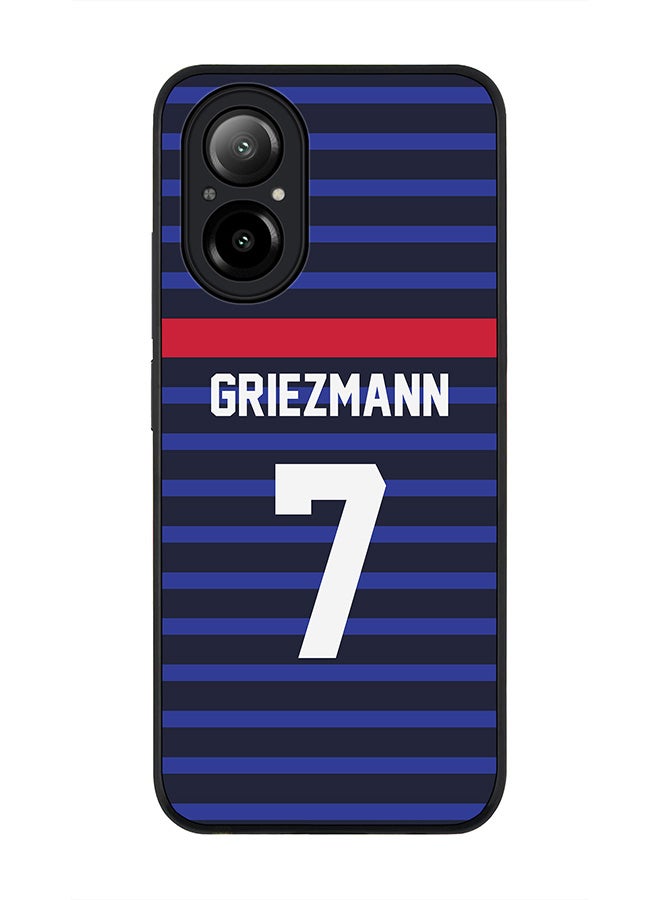 Stylizedd Rugged Black Edge Case for Realme C67 4G, Slim fit Case Thin Cover -  Football Team - France, Player Name - Griezmann - Image 1