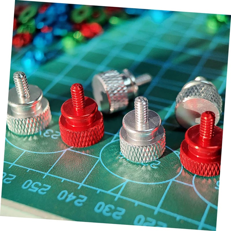 10pcs Aluminum Alloy Knurled Thumbscrew Set Red 6#-32 Thread Computer Case Replacement Screws for DIY PC Chassis Assembly and Repair - Image 4
