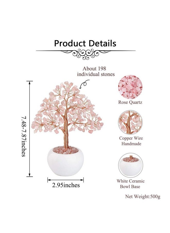 CrystalTears CrystalTears Rose Quartz Crystal Money Tree Feng Shui Natural Healing Crystal Gemstone Bonsai Tree Gifts for Mom Home Office Decor Good Luck  - Image 5