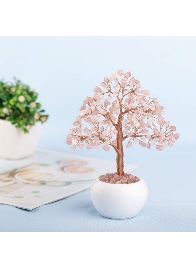 CrystalTears CrystalTears Rose Quartz Crystal Money Tree Feng Shui Natural Healing Crystal Gemstone Bonsai Tree Gifts for Mom Home Office Decor Good Luck  - Image 2