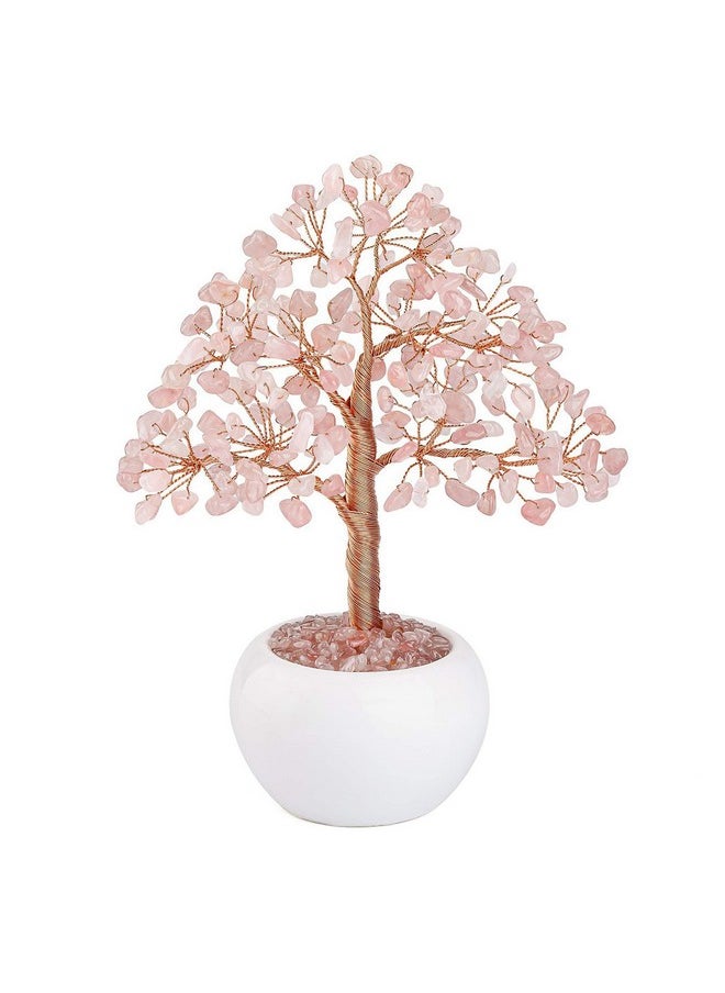 CrystalTears CrystalTears Rose Quartz Crystal Money Tree Feng Shui Natural Healing Crystal Gemstone Bonsai Tree Gifts for Mom Home Office Decor Good Luck  - Image 1