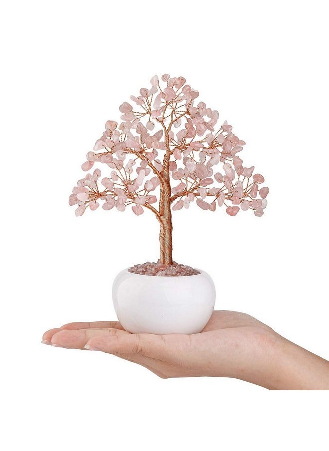CrystalTears CrystalTears Rose Quartz Crystal Money Tree Feng Shui Natural Healing Crystal Gemstone Bonsai Tree Gifts for Mom Home Office Decor Good Luck  - Image 4