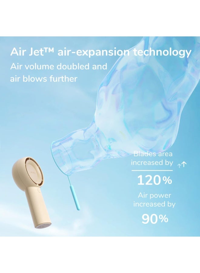 جيسيو لايف JISULIFE مروحة توربو اليدوية [16 ساعة ماكس وقت التبريد] ميني المحمولة، 4000mAh USB قابل للشحن الشخصي، تعمل البطارية مروحة جيب صغيرة مع 5 سرعات للسفر / في الهواء الطلق / المنزل / المكتب - البني - Image 5