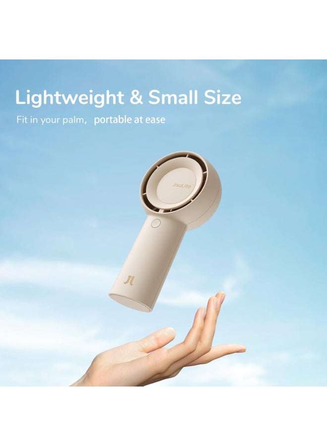 جيسيو لايف JISULIFE مروحة توربو اليدوية [16 ساعة ماكس وقت التبريد] ميني المحمولة، 4000mAh USB قابل للشحن الشخصي، تعمل البطارية مروحة جيب صغيرة مع 5 سرعات للسفر / في الهواء الطلق / المنزل / المكتب - البني - Image 4