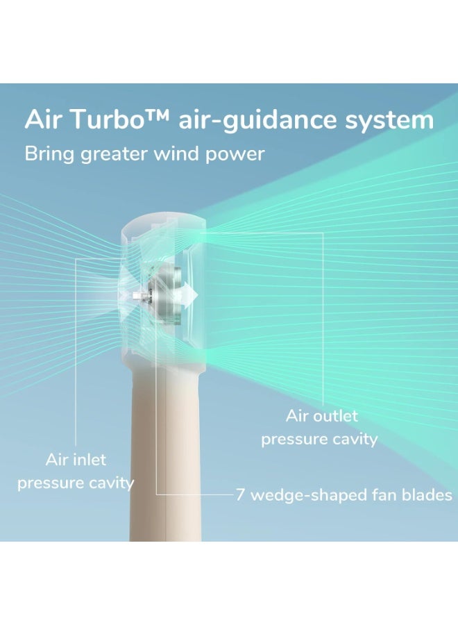 جيسيو لايف JISULIFE مروحة توربو اليدوية [16 ساعة ماكس وقت التبريد] ميني المحمولة، 4000mAh USB قابل للشحن الشخصي، تعمل البطارية مروحة جيب صغيرة مع 5 سرعات للسفر / في الهواء الطلق / المنزل / المكتب - البني - Image 2