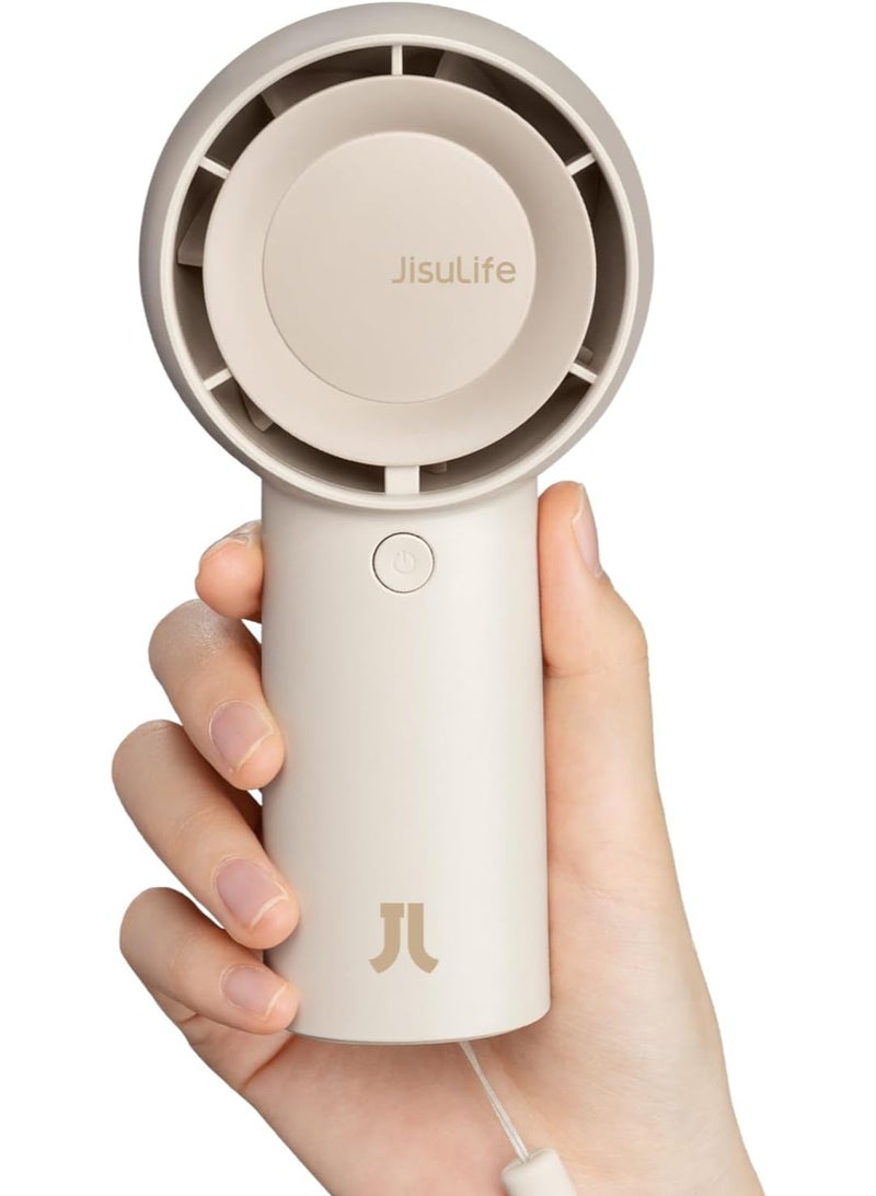 جيسيو لايف JISULIFE مروحة توربو اليدوية [16 ساعة ماكس وقت التبريد] ميني المحمولة، 4000mAh USB قابل للشحن الشخصي، تعمل البطارية مروحة جيب صغيرة مع 5 سرعات للسفر / في الهواء الطلق / المنزل / المكتب - البني - Image 1