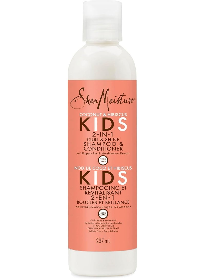 Shea Coconut & Hibiscus Kids 2-In-1 Curl & Shine Shampoo & Conditioner, 237ml - Image 1