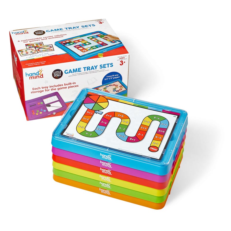 hand2mind Little Minds at Work Game Tray Set by Tara West Includes Reading Math Preschool Learning Activities Science of Reading Manipulatives Math Games for Kids Teacher Supplies for Classroom - Image 2