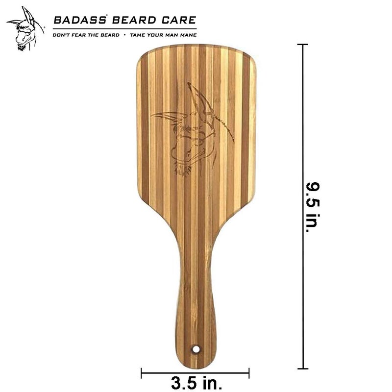 Badass Beard Care Wood Bristle Beard Brush For Men - Anti-static, 100% Bamboo & Light Weight - Image 4