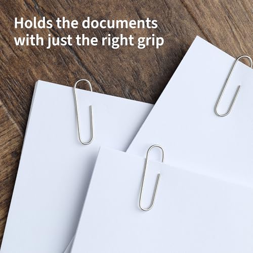 NUOVI 33mm Paperclip-Silver | 150 Clips Per Box | Non-Rust Stainless Steel Gem Clips | Perfect for Office, School & Daily Use (Pack of 3) - Image 4