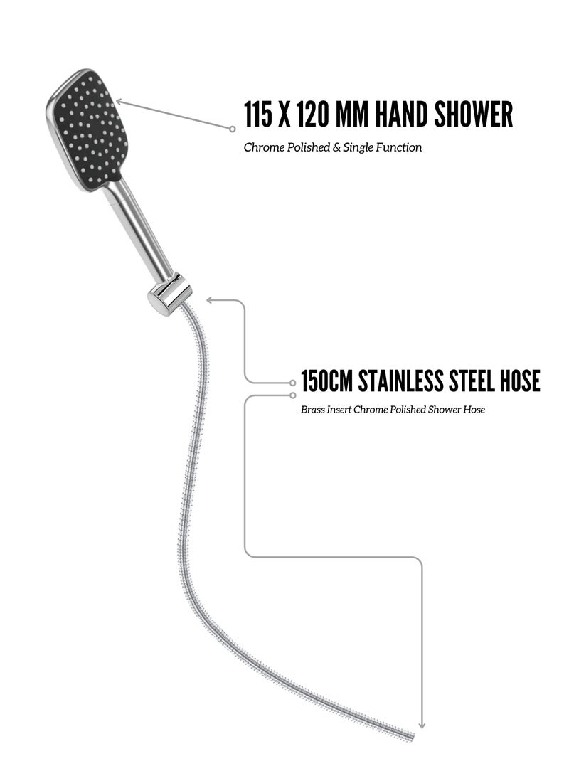 MAAT Aqua Chrome Space Sliding Shower Set | Compact Design | Chrome Finish | Made in Turkey  - Image 2