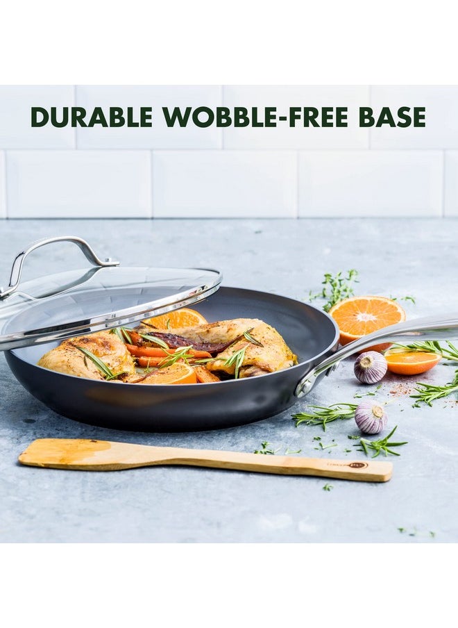 Greenpan GreenPan Valencia Pro 10" Skillet with Lid, PFOA and PFAS-Free, Healthy Ceramic Nonstick, Hard Anodized Pan for Non-Toxic Cooking Induction & Dishwasher Safe Oven-Safe to 600°F, Gray  - Image 5