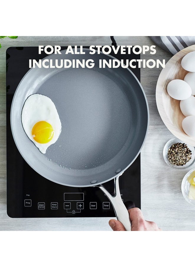 Greenpan GreenPan Valencia Pro 10" Skillet with Lid, PFOA and PFAS-Free, Healthy Ceramic Nonstick, Hard Anodized Pan for Non-Toxic Cooking Induction & Dishwasher Safe Oven-Safe to 600°F, Gray  - Image 2