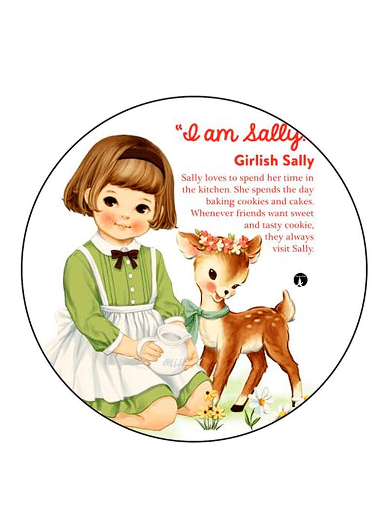 Girl Printed Mouse Pad  Multicolour
