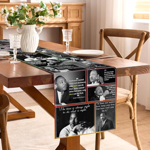 Buxiuer Martin Luther King Jr. Table Runner Famous Quote MLK Day Decoration Black History Month I Have a Dream Dining Room Home Kitchen Island Decor - Image 2
