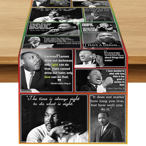 Buxiuer Martin Luther King Jr. Table Runner Famous Quote MLK Day Decoration Black History Month I Have a Dream Dining Room Home Kitchen Island Decor - Image 1