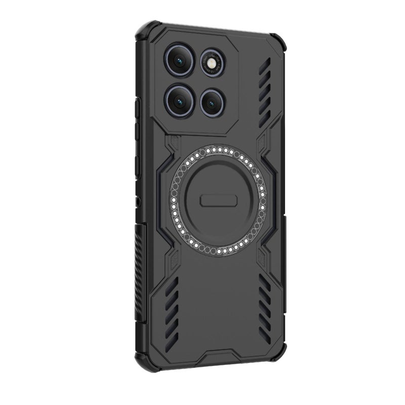 erorex For Motorola Moto G86 Power 5G  Armor MagSafe Magnetic Ring Shockproof Phone Case(Black) - Image 5