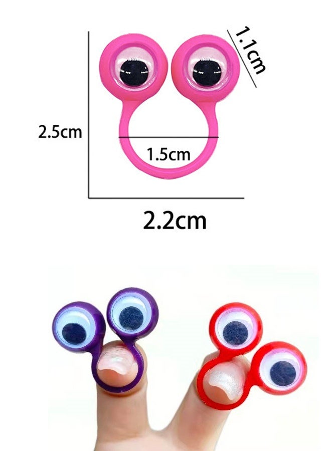 مجموعة ألعاب عرائس الأصابع من 50 قطعة، عيون متعرجة على شكل عين على حلقات للأطفال، هدايا حفلات للأولاد والبنات - Image 5