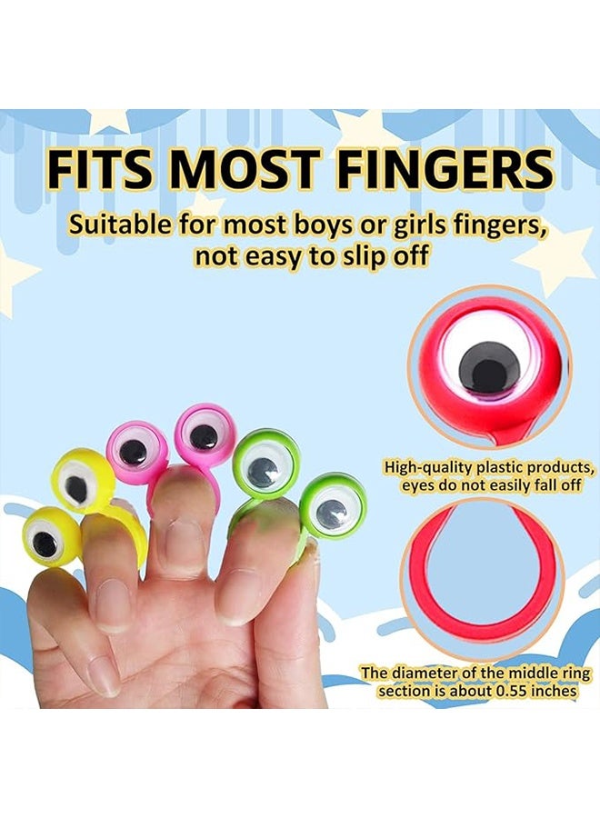 مجموعة ألعاب عرائس الأصابع من 50 قطعة، عيون متعرجة على شكل عين على حلقات للأطفال، هدايا حفلات للأولاد والبنات - Image 4
