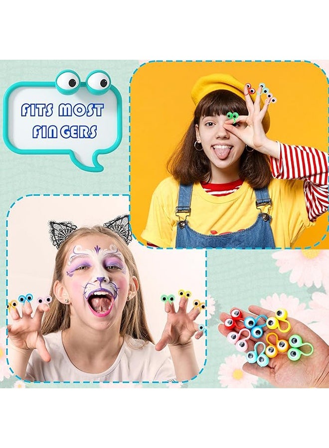 مجموعة ألعاب عرائس الأصابع من 50 قطعة، عيون متعرجة على شكل عين على حلقات للأطفال، هدايا حفلات للأولاد والبنات - Image 3