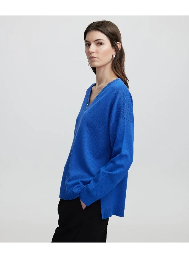 ابيكول سترة تريكو مرصعة بأحجار الراين